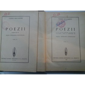  VASILE  ALECSANDRI  -  POEZII  - (2 volume)